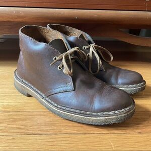 Clarks Original Waxed Leather Desert Chukka Boot Brown Beeswax Crepe Sole 6